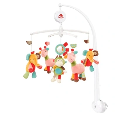 Image de Fehn Mobile musical Safari Jouet pour aider bébé à s&#039;endormir avec animaux Mignons Boîte musique mélodie &quot;Berceuse de Brahms&quot; lit Accessoires Jouets bébés 0 5 mois