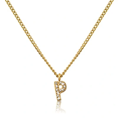 Image de GD GOOD.designs EST. 2015 Chaîne lettre en or pour femme I Collier doré 18K avec initiales zirconium acier inoxydable (P)