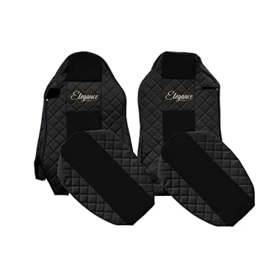 Image de F CORE Housses de Siege Camion compatibilité pour Man TGX 01.07 03.20 Conducteur ISRI Passager Différents sièges Noir