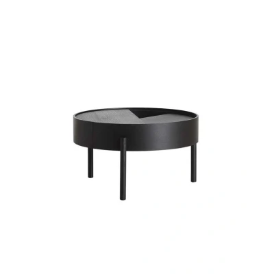 Image de Woud Table basse Arc Ø66 cm frêne peint noir