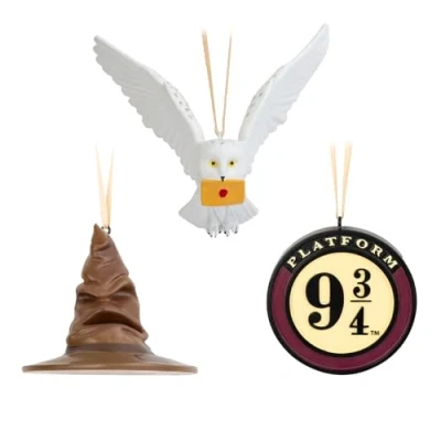 Image de Grupo Erik Lot de 3 Décorations Noël Harry Potter Boules Originales en Résine, Décoration Sapin Potter,