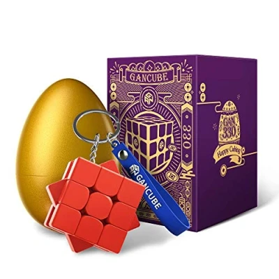 Image de GAN 330 Édition œuf de Pâques, Antique Rime Cube Porte clés Mini 3x3 Jouets Cadeau (Vermillon)