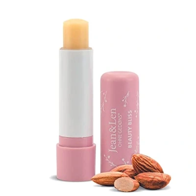 Image de Jean &amp; Len Baume pour Lèvres Sensibles, avec Beurre de Karité Bio et Huile d’Amande Bio, Apaisant Anti Dessèchement, des Douces Souples, Sans Minérale ni Parfum, Végan, 4,7 g