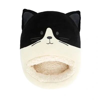 Image de Balvi Chauffe Pied Kitty FRAC Couleur Noir et Blanc Un Chat Qui Vous Garde au Chaud Polyester 20x33x3
