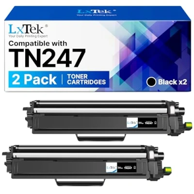 Image de LxTek TN247 Compatible Toner Remplacement pour Brother TN 247 243 243BK DCP L3550CDW L3510CDW MFC L3750CDW L3730CDN L3710CW L3770CDW HL L3210CW L3230CDW L3270CDW (2 Noir)