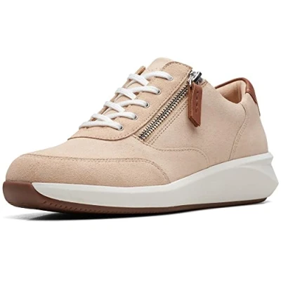Image de Clarks Femme Un Rio Zip Basket, Nub Sable Clair, 41.5 EU