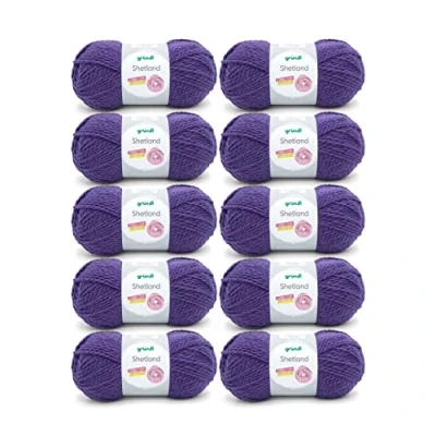Image de Gründl Shetland Laine (fil à tricoter tendance et doux 80% polyacrylique 20% laine, 100 g/m²/170 m, taille des aiguilles : 7 8, 10 x g), violet