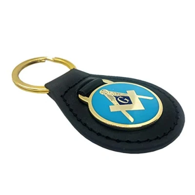 Image de Porte clés maçonnique en similicuir avec G