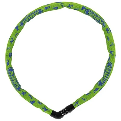 Image de ABUS Antivol à chaîne Steel O Chain 4804C Symbols combinaison pour vélos d&#039;enfants Niveau de sécurité 3 75 cm Jaune/vert