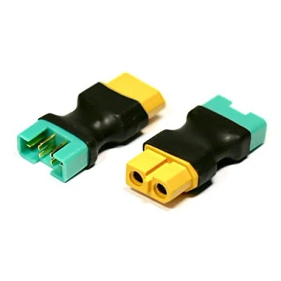 Image de VUNIVERSUM Mr.Stecker Modellbau® Lot de 2 adaptateurs MPX Multiplex compatibles 6P 6 broches mâle vers XT60 femelle Fiche dorée Anti inversion polarité Lipo Câble adaptateur batterie