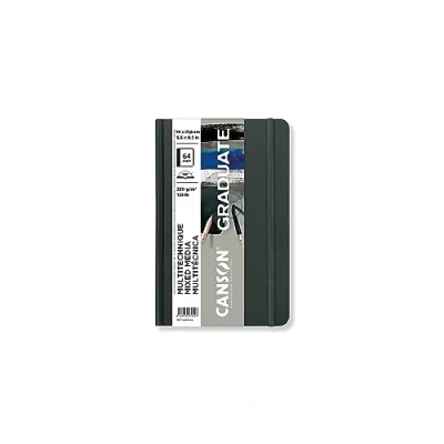 Image de CANSON Graduate Book Mixed Media Carnet cousu 64 pages Double Face : Texturée Et Lisse 14 x 21,6 cm 220g/m² Gris