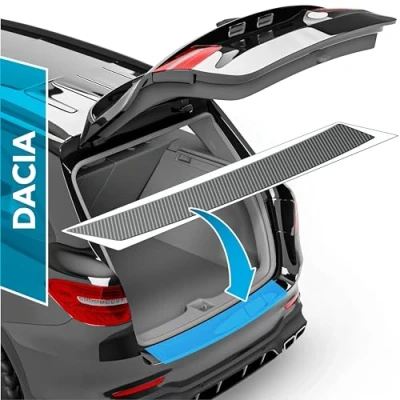 Image de uProtect Film Protection Seuil de Coffre Voiture Ensemble Complet pour Dacia Jogger I 2022 2024 Pare Choc Arriere Carbonique Autocollant