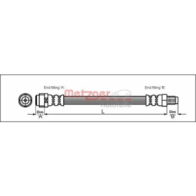 Image de METZGER 4110581 Flexible De Frein 284 M10 x 1 MERCEDES BENZ: Classe C Berline, SLK, E Berline
