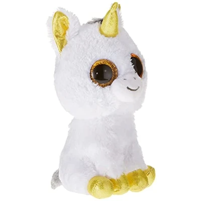 Image de Ty Beanie Boo&#039;s Peluche Pegasus la Licorne, TY36179, Blanc / Jaune, 15 cm