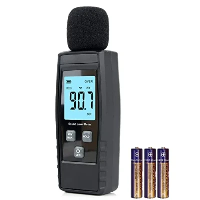 Image de Testeur de niveau sonore manuel 30 130 dB Décibel mesure bruit avec écran LCD numérique rétroéclairé pour utilisation intérieure/extérieure [fonction Max/min/main]