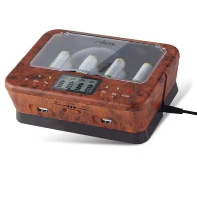 Image de Chargeurs de Piles Universel AA/LR6, AAA/LR3, C/LR14, D/LR20, 9V, NiCd et NiMh + ALCALINES Ecran LCD (B093Q32DSV)