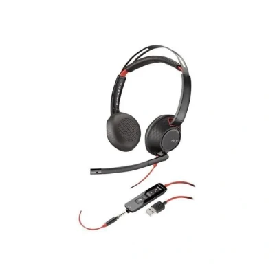 Image de POLY Blackwire 5220 Casque Avec fil Arceau Appels/Musique USB Type A Noir, Rouge Neuf