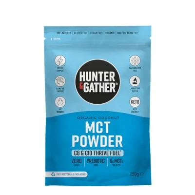 Image de Hunter &amp; Gather Poudre MCT biologique de qualité supérieure C8 et C10 250g I Céto Compatible Sans saveur, crée un café bulletproof graines ni huile végétale