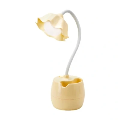 Image de LED Lampe de Bureau pour Enfants, Chevet Sans Fil, Flexible Table, D&#039;étude Fille, Lecture Eye Caring, USB avec Porte Stylo Cadeau Enfants (Jaune)