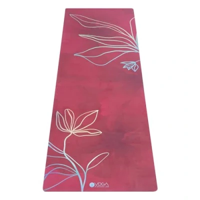 Image de yoga Design Lab Tapis de 2 en 1 + serviette Idéal pour le chaud, Power, Bikram, Ashtanga, Sweat Qualité studio Sangle transport incluse (Iris, 5,5 mm)