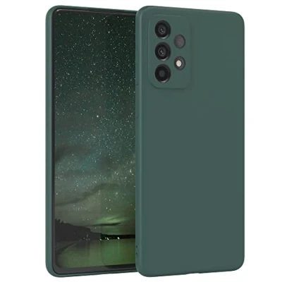 Image de EAZY CASE Coque de Protection en silicone pour Samsung Galaxy A73 5G Vert Souple Résistant aux chocs Avec l&#039;appareil photo Fine TPU Bumper pin