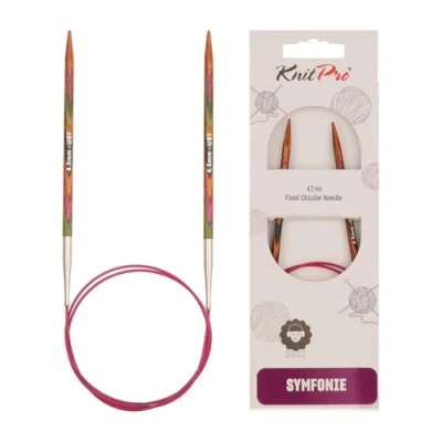 Image de KnitPro 50 cm x 4,5 mm Symfonie Aiguilles à Tricoter circulaires Fixes Multicolore, Différents Coloris
