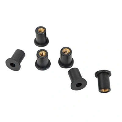 Image de MagiDeal 6 Pièces M5 Ecrou en Caoutchouc avec Insert Filetage Laiton Accessoires Kayak Universel Pour Vis de Machine Métrique
