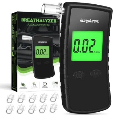 Image de Ethylotest Electronique Homologu Alcootest Thylotest: Lectronique Test Ethylometre Avec Affichage Numérique LCD Bleu Alcotest Professionnel pour un Usage Domestique