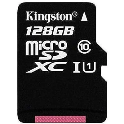 Image de Kingston SDCX10/128GB Carte micro SDHC/SDXC Classe 10 UHS I de 128Go vitesse minimum 10MB/s avec adaptateur SD
