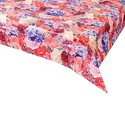 Image de Talking Tables Housse de table en papier floral rose Nappe jetable, recyclable à la maison Fournitures pour le thé l&#039;après midi, anniversaire, fête des mères, douche nuptiale