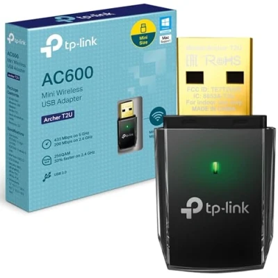 Image de TP Link Clé WiFi AC600 Mbps Archer T2U, adaptateur USB wifi, dongle compatible avec Windows 11/10/8.1/8/7/XP, Mac OS X