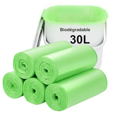 Image de 30L Sacs poubelles biodégradables 100PCS： moyen Aievrgad/Pour de cuisine, à ordures, compost pour aliments, résistants et dégradables