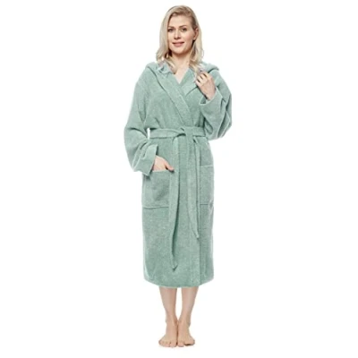 Image de Arus Pandora, Peignoir de bain, longueur mollet, taille femme: XL, unisexe: L Vert clair
