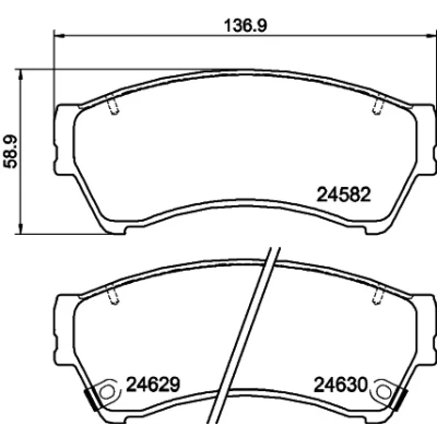Image de HELLA 8DB 355 013 761 Jeu de plaquettes frein avec indicateur d&#039;usure MAZDA: 6 3/5 portes, Break, Berline