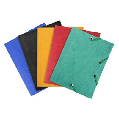 Image de Exacompta Réf. 50750E Carton de 25 chemises à élastiques pour format pocket pochette 3 rabats en carte lustrée 425 g/m2 dimensions 12x16 cm documents au A6 couleurs assorties