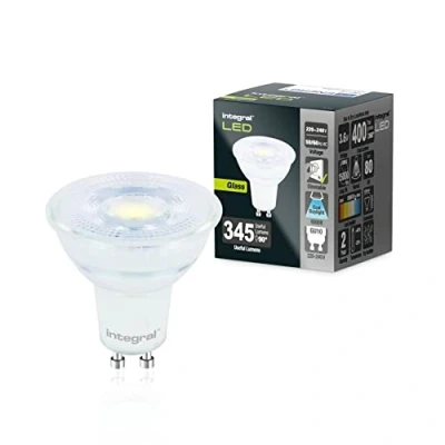 Image de Integral Ampoule LED GU10 5 PACK lumière du jour froide 6500K, 400LM, 3,6W (équivalent à 50W) dimmable Efficace en énergie et idéale pour les spots projecteurs dans salles de bains