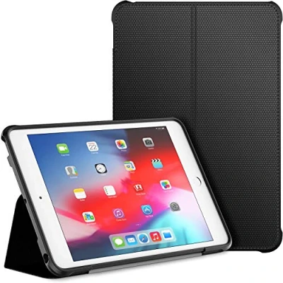 Image de JETech Coque pour iPad Mini 5 et 4 (modèle 2019/2015), Housse avec Support à Double Pliage Couverture arrière Antichoc de TPU, Veille/Réveil Automatique (Noir)