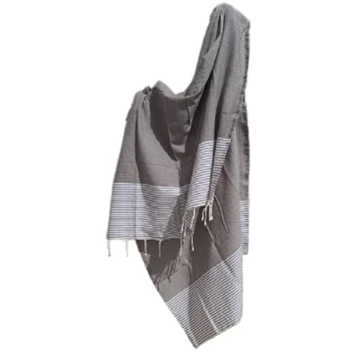 Image de Douceur des Sens Fouta de Plage tunisienne Nid d&#039;abeille Drap 100% Coton200x100cms Plusieurs Coloris au Choix… (Taupe)