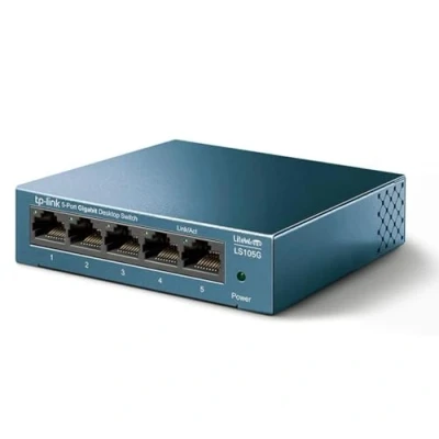 Image de TP Link Switch Ethernet (LS105G) Gigabit 5 ports RJ45 metallique 10/100/1000 Mbps, Idéal pour étendre le réseau câblé les PME et bureaux à domicile