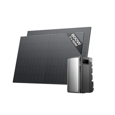Image de ECOFLOW Kit solaire de STREAM Ultra, batterie 1,92 kWh avec panneaux solaires rigides 400W*2, 4 entrées MPPT 2800 W, ports CA doubles 2300 plug &amp; play, tout en un onduleur