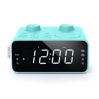 Image de Muse M17CB Radio Réveil Double PLL. Écran 0,9 Pouces LED Blanc avec variateur et Fonction 24 h. Tuner numérique FM/MW PLL 6 présélections (3FM + 3MW). par ou Buzzer.