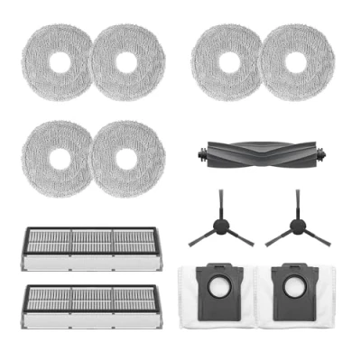 Image de Dreame Kit d&#039;accessoires pour robot L10s Pro Ultra, comprenant 1 brosse principale, 2 brosses latérales, filtres à poussière, sacs de collecte 6 chiffons nettoyage (3 paires)