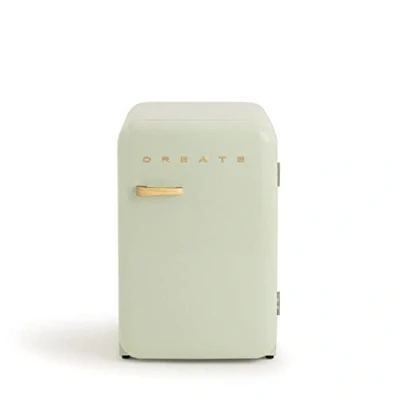 Image de CREATE / RETRO FRIDGE 83.5 WOOD/Réfrigérateur Vert avec Poignée Bois/Pratique et fonctionnel, Matériaux résistants