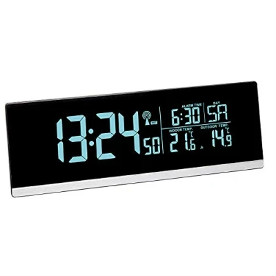 Image de TFA Dostmann 60.2548.01 Multi Color Réveil numérique sans Fil avec Changement de Couleur et température extérieure, Noir Batteries
