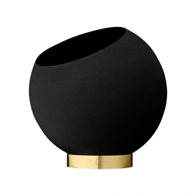 Image de AYTM pot de fleurs Globe, Ø 21 cm, noir, aluminium, acier