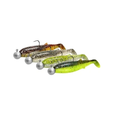 Image de Savage Gear Cannibal Shad Mix leurres Paddle Tail pour perches, brochets, sandres, truites UV Actif, kit pêcheur en Eau Douce et salée Clear Water 10 cm