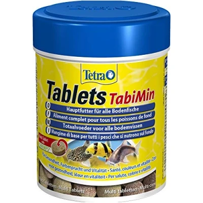 Image de Tetra Tablettes TabiMin Nourriture pour Tous Les Poissons du Sol, par Exemple Chats, douleurs ou barbillons Fondant Le boîte de 58 comprimés