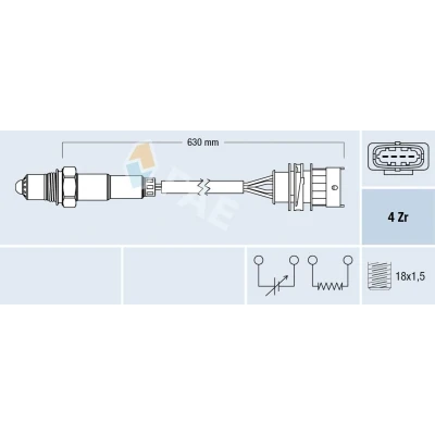 Image de FAE 77156 Sonde lambda devant le catalyseur de régulation OPEL: Meriva A, Zafira Corsa C 3/5 portes, VAUXHALL: Astra Mk4 Cabrio, Mk1