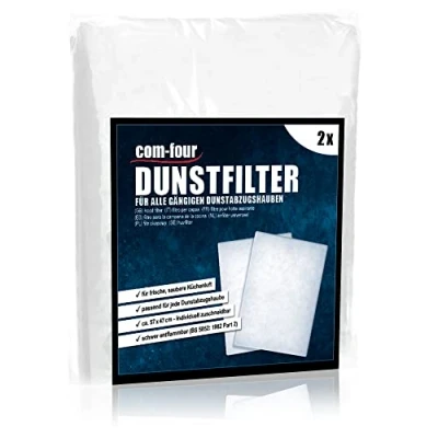 Image de COM FOUR® 2x filtre pour hotte aspirante découpable sur mesure de universel cartouche filtrante d&#039;aspiration tapis filtrant à graisse vapeur blanc (2 pièces)