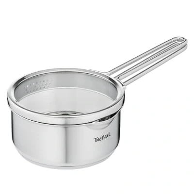 Image de Tefal Nordica Casserole 16 cm (1,4 L) en acier inoxydable garanti 10 ans + Couvercle verre, Base diffusion de chaleur, Bec verseur, Egouttage facile, Tous feux dont induction H8522235